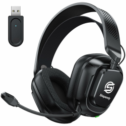 2,4GHz Wireless Gaming Headset für PS5, PS4, Switch, Mac, PC, Ultra-Niedriglatenz, 50+ Std. Batterie, Stereo Sound Bluetooth Gaming Kopfhörer mit Noise-Canceling Mikrofon, Helles Schwarz Angebot bei HelloDeals