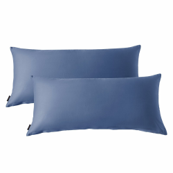 SOULFUL Satin Kissenbezug 40x80 Baumwolle,Kissenbezüge 2 Teilig mit Reißverschluss,ÖkoTex Zertifiziert, Weich und Bequem,Dunkelblau Dunkelblau 2tlg. 40*80cm Angebot bei HelloDeals