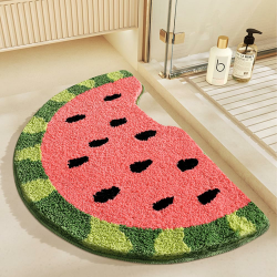 Mikrofaser Badematte 80x50 cm rutschfest, Extra Weiche Badezimmerteppich für Badezimmerboden, Super Saugfähig und Schnell Trocknend Badematte Badteppich, Maschinenwaschbar (Wassermelone) Angebot bei HelloDeals