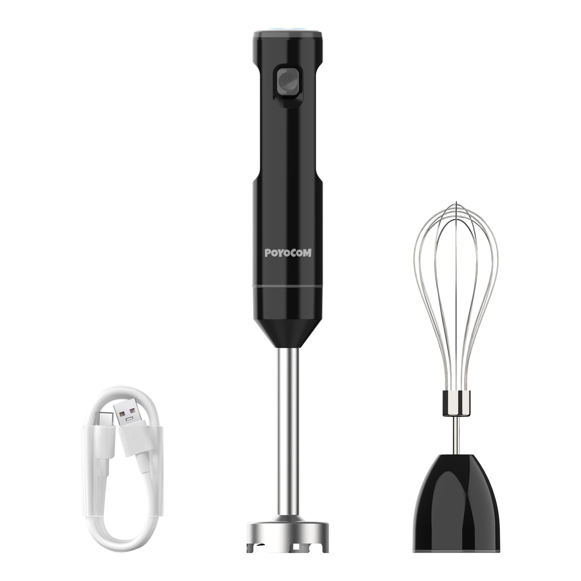 Akku-Stabmixer, kabelloser Stabmixer mit TYP-C-Kabel, Schneebesen für Smoothies, Milchshakes, Hummus und Suppen – Schwarz Angebot bei HelloDeals