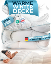 Glückstoff® Winterdecke aus Federn und Daunen 155x220cm [Zertifiziert in Deutschland] - Dicke Bettdecke Winter Waschbar - Warme Daunendecke Allergiker - Schlafdecke Zudecke - Decke Extra Warm - Duvet Extra Warme Winterdecke 155 x 220 cm Angebot bei HelloDeals
