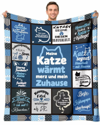 Geschenk für Katzenliebhaber Kuscheldecke 150x200 cm - Lustiges Katze deko Geschenk für Männer & Katzenväter mit Katze (Wohnzimmer, Couch Reisen) - zu Geburtstag Weihnachten Vatertag Katzenpapa-1 150 x 200 cm Angebot bei HelloDeals