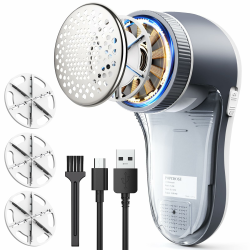 POPCHOSE Fusselrasierer, Tragbarer Aufladbar Elektrisch Fusselentferner, 6-Klingen Stoffrasierer, 3 Maschengrößen, USB wiederaufladbar, für Pullover, Strickwaren, Sofa & Decken Angebot bei HelloDeals
