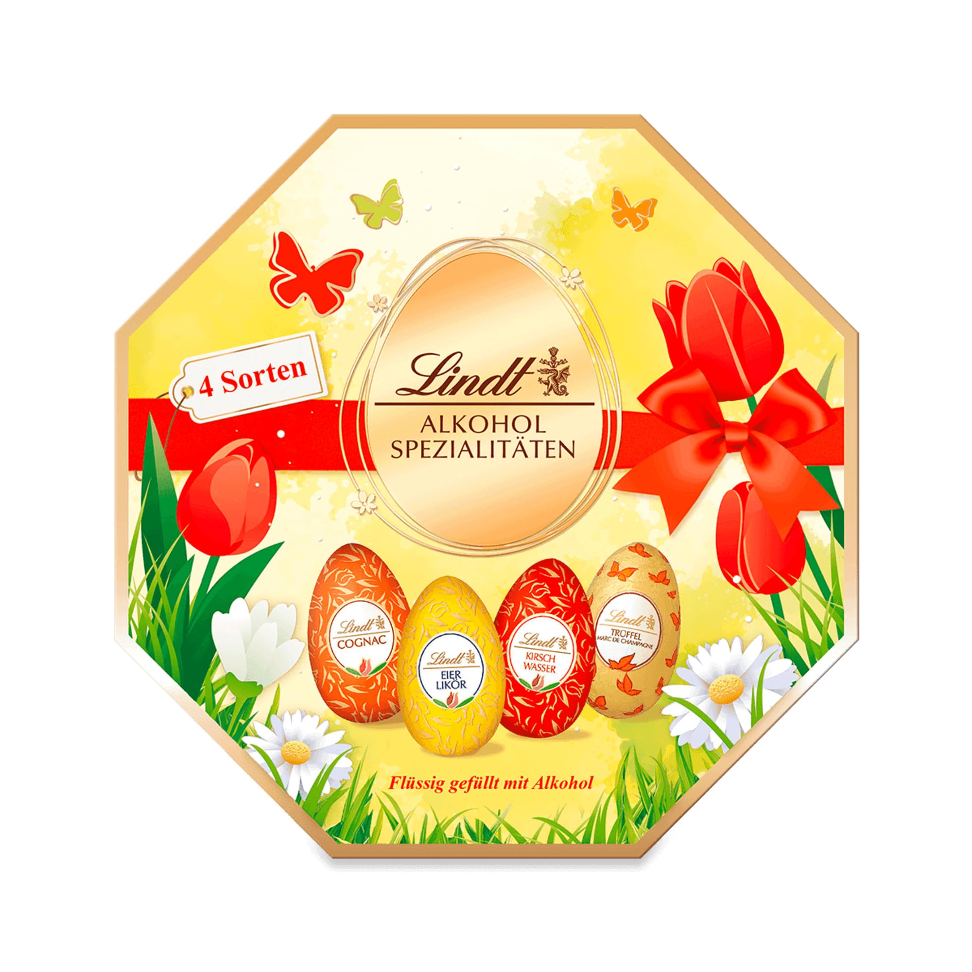 Lindt Schokolade | Alkohol-Spezialitäten-Eier Box | 216g | Feinste Schokoladeneier mit flüssiger Alkohol-Füllung in edler Geschenkbox | Osterschokolade für Erwachsene | Geschenkidee zu Ostern Angebot bei HelloDeals