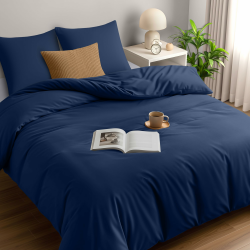Utopia Bedding Bettwäsche 155x220 - Mikrofaser Bettbezug 155x220 cm + 2 Kissenbezüge 80x80 cm - Marineblau 155x220cm + 2 x Kissenbezuge 80x80cm Marineblau Angebot bei HelloDeals