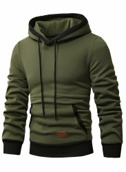 JMIERR Kapuzenpullover Herren Langarm Hoodie Herren Warm Pullover mit Kapuze Casual Kapuzenjacke Hoodie Baumwolle Sweatshirt Kordelzug Hoody mit Tasche XL A2 Grün Angebot bei HelloDeals