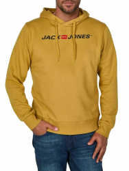 JACK & JONES Hoodie Herren mit Druck JJMORTY Regular Fit Kapuzenpullover Pullover Sweatshirt Grün Gelb Grau Rot S M L XL XXL 3XL XXL Mustard Gold (12303641) Angebot bei HelloDeals