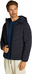 Tommy Hilfiger Herren Steppjacke Mix Quilt mit Kapuze S Blue (Desert Sky) Angebot bei HelloDeals