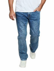 DENIMFY Sweat Jeans Herren Stretch Straight Fit DFAlvin Jeansoptik Jeanshose Sweathose Hose Denim Blau Schwarz 30 31 32 33 34 36 38 40 31 Dark Blue Denim (D11) Angebot bei HelloDeals