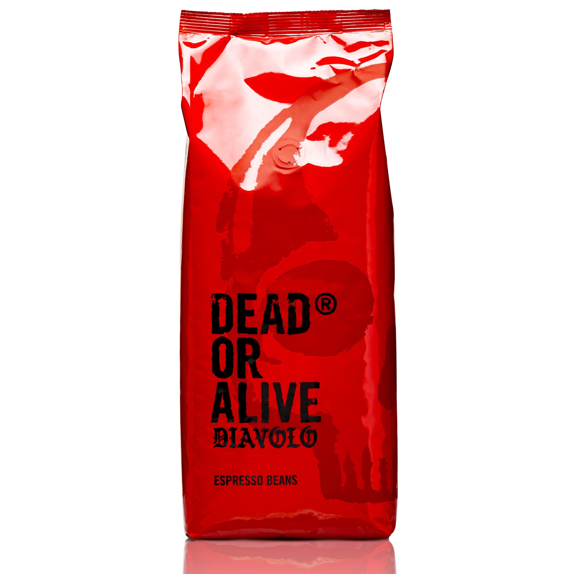 DEAD OR ALIVE DIAVOLO - Extra Dark Espresso - 100% Robusta - Extrem Stark - Säurearm - Stabile Crema - Ganze Bohnen 1kg - Napoli Röstung Angebot bei HelloDeals