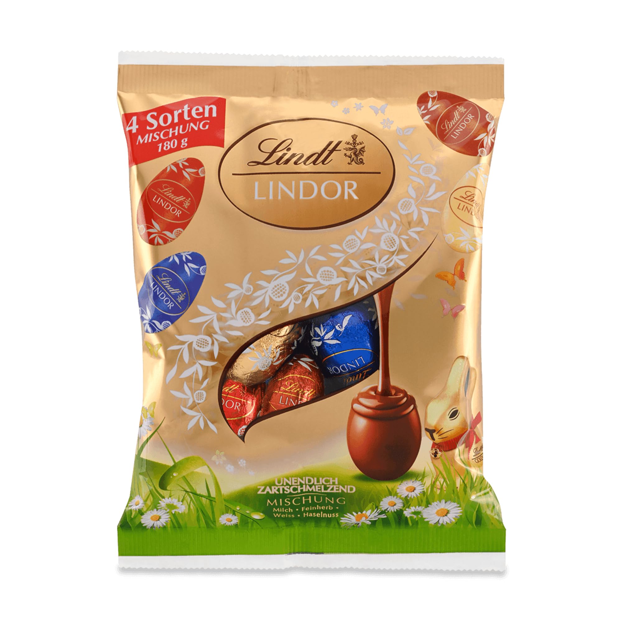 Lindt Schokolade LINDOR Eier Mix | 180 g | LINDOR Eier mit zartschmelzender Füllung in den Sorten Milch, Haselnuss, Weiß, 45% Feinherb | Oster Schokolade | Schokoladengeschenk | Ostereier | Schokoeier 180 g (1er Pack) Angebot bei HelloDeals