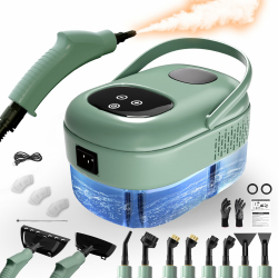 Dampfreiniger, Dampfreiniger Handgerät, 1.1L Wassertank, 15 Sekunden Aufheizzeit, Hochdruck Steam Cleaner, Dampfreiniger für Alles, Tragbarer Steamer für Auto, Küche, Badezimmer, Fliesen - Grün Angebot bei HelloDeals