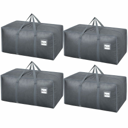 4 Stück 120L Aufbewahrungstasche, Heavy-Duty Umzugstaschen Wasserdicht Umzugskartons Große mit Reißverschluss Griff Faltbar Aufbewahrungsbox für Umzug Camping Kleidung Aufbewahrung (Grau) Grau 120l 4er-Pack Angebot bei HelloDeals
