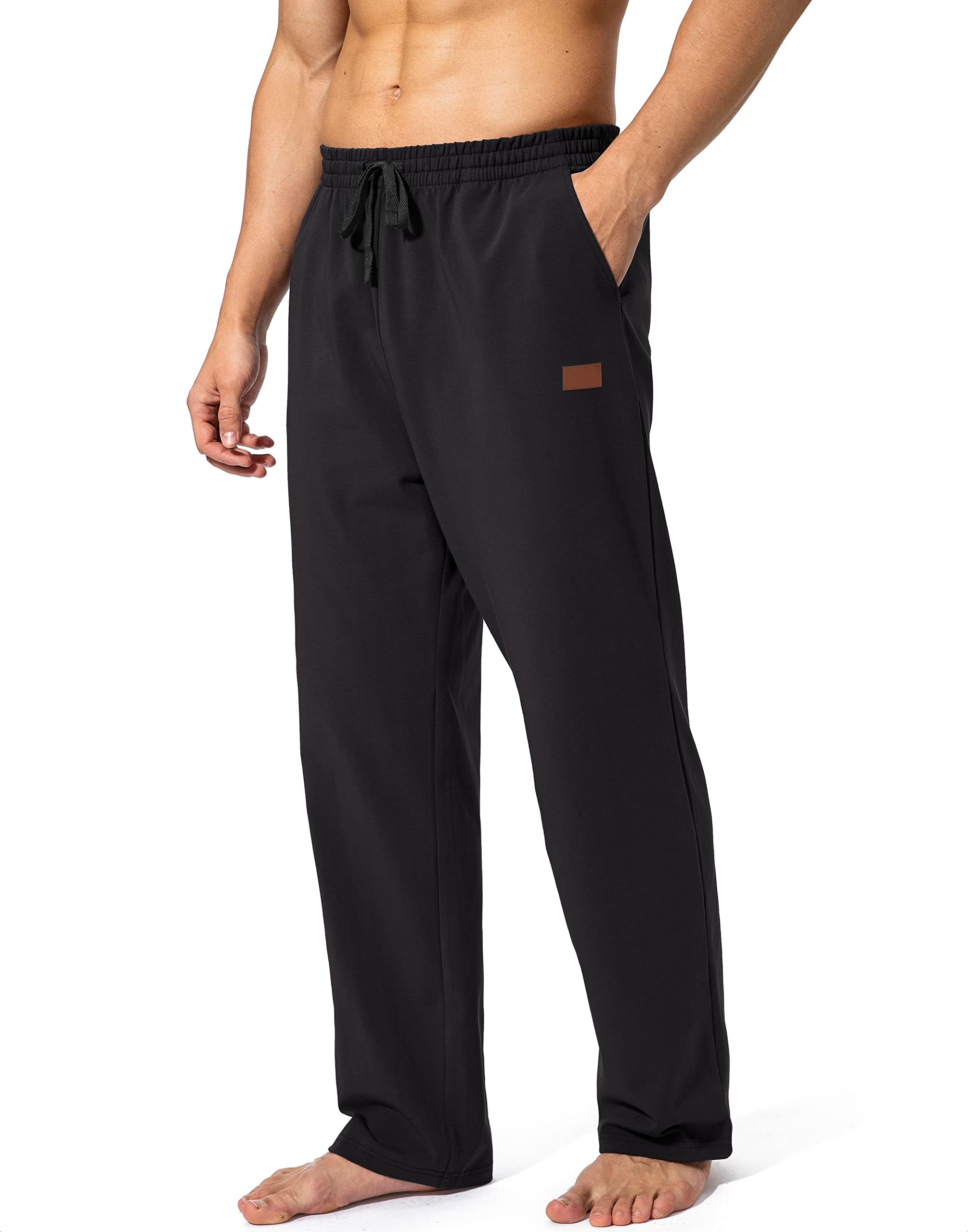 HMIYA Jogginghose Herren Baumwolle Sporthose Lange Sweathose Atmungsaktiv Trainingshose Weites Bein Hosen Freizeithose mit Reißverschlusstaschen 3XL Schwarz Angebot bei HelloDeals