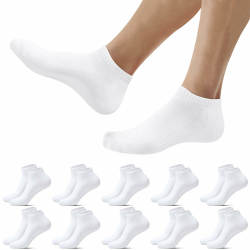 10 Paar Sneaker Socken Herren Damen Sportsocken Kurze Atmungsaktive Sneakersocken Baumwolle Halbsocken Unisex 43-46 10*Weiß Angebot bei HelloDeals