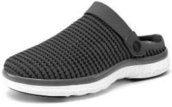 Clogs Hausschuhe Herren Damen Pantoletten Gartenschuhe Sommer Gartenclogs Atmungsaktiv rutschfest Sandalen 43 EU Graphitgrau Angebot bei HelloDeals