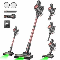 Vexilar V10PRO Akku Staubsauger Kabellos 45Mins/45KPA/450W, Akkustaubsauger mit Geen LED, 6-in-1 Ultraleicht Kabelloser Staubsauger, Super Leise für Teppich,Hartboden und Tierhaare S Roségold Angebot bei HelloDeals