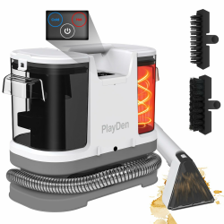 Polsterreiniger Gerät Nasssauger Waschsauger, 450W Waschsauger Teppichreiniger, 12Kpa Polsterreiniger Gerät Mit Tierhaarbürste für Sofa, Teppich, Polster Autositze und Treppen (Weißgrau) Angebot bei HelloDeals