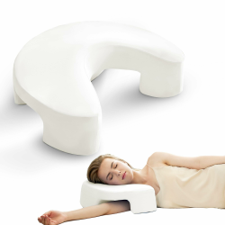 Ergonomisches Seitenschläferkissen mit Armloch – Orthopädisches Nackenstützkissen aus Memory Foam für Nacken & Schulter – Kissen für Seitenschläfer, Rücken- und Bauchschläfer – Waschbarer Bezug, Weiß Angebot bei HelloDeals