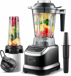 AMZCHEF Mixer Smoothie Maker - 1800W Blender - Mixer Hochleistungsmixer mit LED Zeitanzeige - 6 Pro-Scharfe 3D Klingen - 22000 U/Min Standmixer - 1,85 Liter Flasche und 600ml Tragbare Flasche Angebot bei HelloDeals