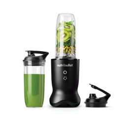 nutribullet Ultra NB1206MB, Mixer mit Tritanbehälter, Edelstahl-Mahlklingen, Elektrischer Smoothie-Mixer, 900ml und 700ml Behälter, 2 To-Go-Deckel, 1200W, Grau Angebot bei HelloDeals