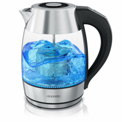 Arendo - Glas Wasserkocher mit Temperatureinstellung - Edelstahl - temperaturabhängige LED Beleuchtung - 2200 W - 1,8 L – 2 Deckel (1x mit und 1x ohne Teesieb) – Kalkfilter – Warmhaltefunkti Angebot bei HelloDeals
