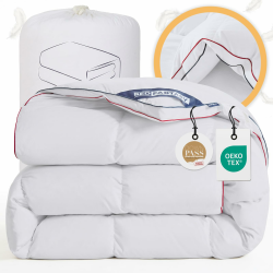 Zwickel Winterdecke aus Feder und Daunendecke 155x220cm, Oeko-Tex zertifizierte Bettdecke 155x220, 100% Extraweiche Federn & Daunen, Allergiker, RDS Zertifiziert Federbettdecke, Duvet 155 x 220 cm Winter Daunendecke Angebot bei HelloDeals