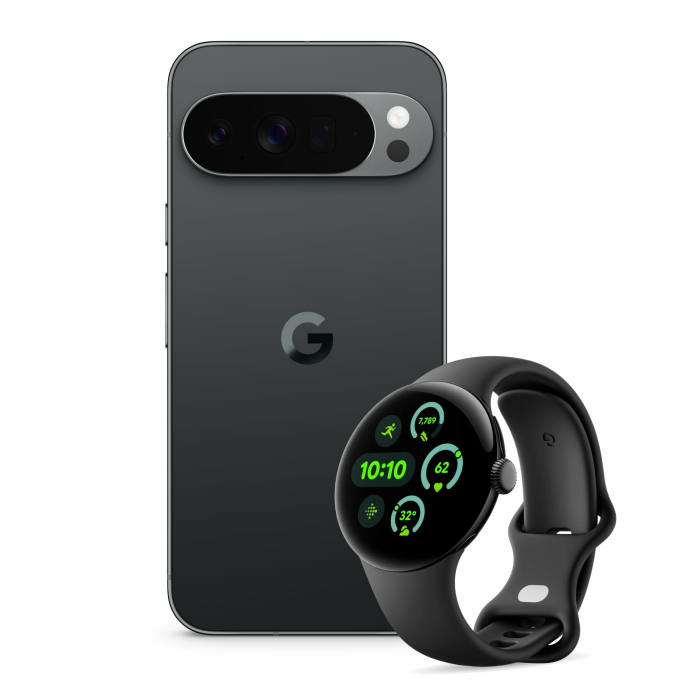 Google Pixel 10 Pro XL – Android-Smartphone ohne SIM-Lock, mit Gemini, mehr als 24 Stunden Akkulaufzeit – Obsidian, 256GB + Pixel Watch 3 (45 mm) – Gehäuse in Matte Black – Armband in Obsidian – WLAN mit Watch 3 Obsidian 256 GB Angebot bei HelloDeals