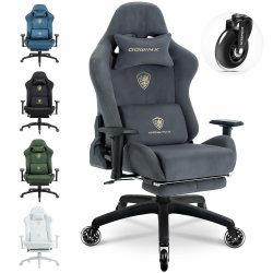 Dowinx Gaming Stuhl, Atmungsaktiver und Ergonomischer Bürostuhl aus Mikrofaser-Velours, Weiches Sitzgefühl wie Pelz, Verstellbarer Schreibtischstuhl mit Fußstütze, Hellgrau Angebot bei HelloDeals