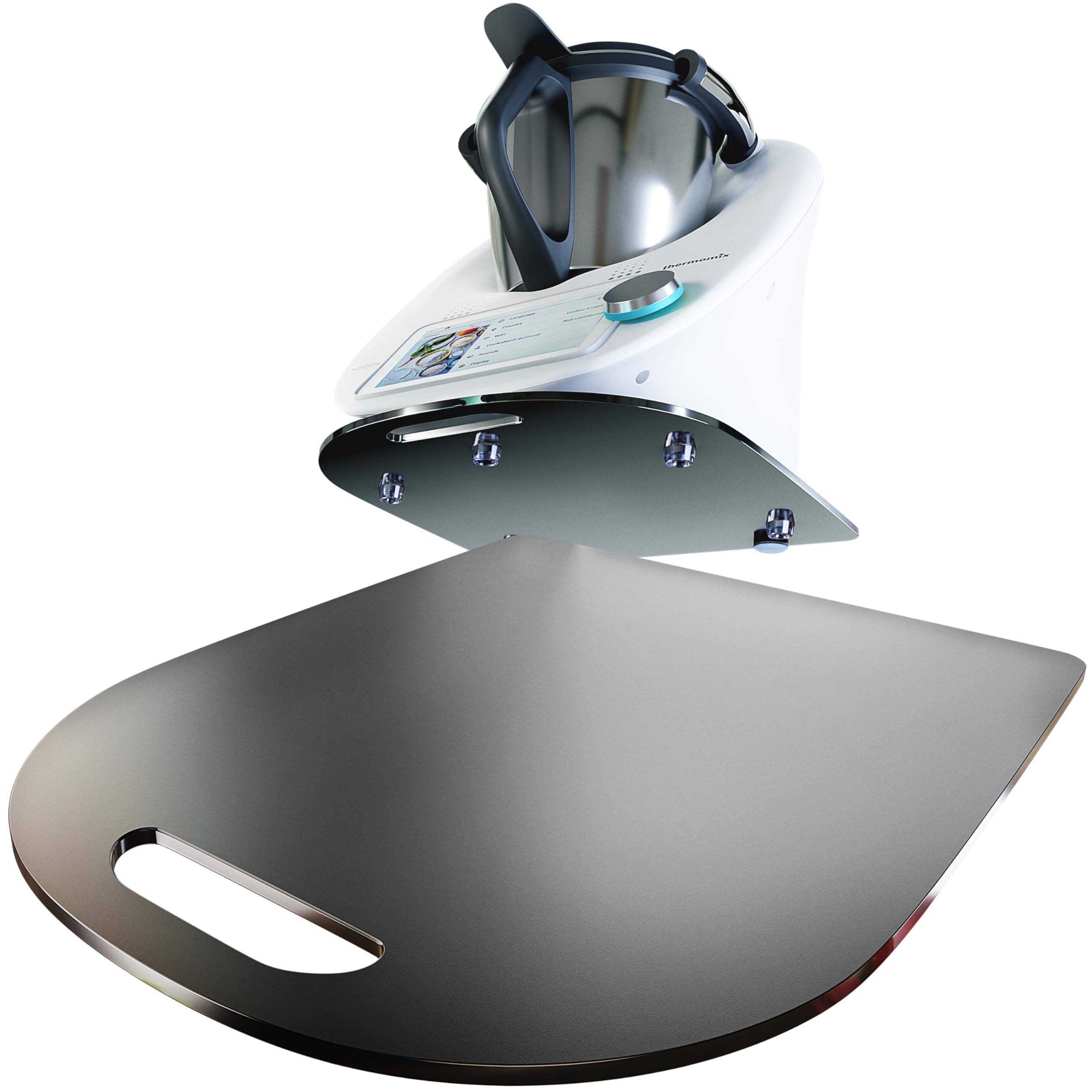 Gleitbrett für Thermomix TM6 TM5 | Schwarzes Premium Acrylglas | Müheloses Verschieben ohne Beschädigung der Waage | Rollbrett Gleiter Matt Schwarz Angebot bei HelloDeals
