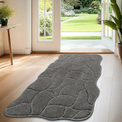 Fußmatte Innen Weicher 55x 120 cm, Türmatte rutschfeste Waschbar Fussmatte, Schmutzfangmatte,Läufer Teppich für Hund, Eingang, Flur, Küchen, Korridor 55 x 120 cm (Rechteckig) Medium Gray Angebot bei HelloDeals