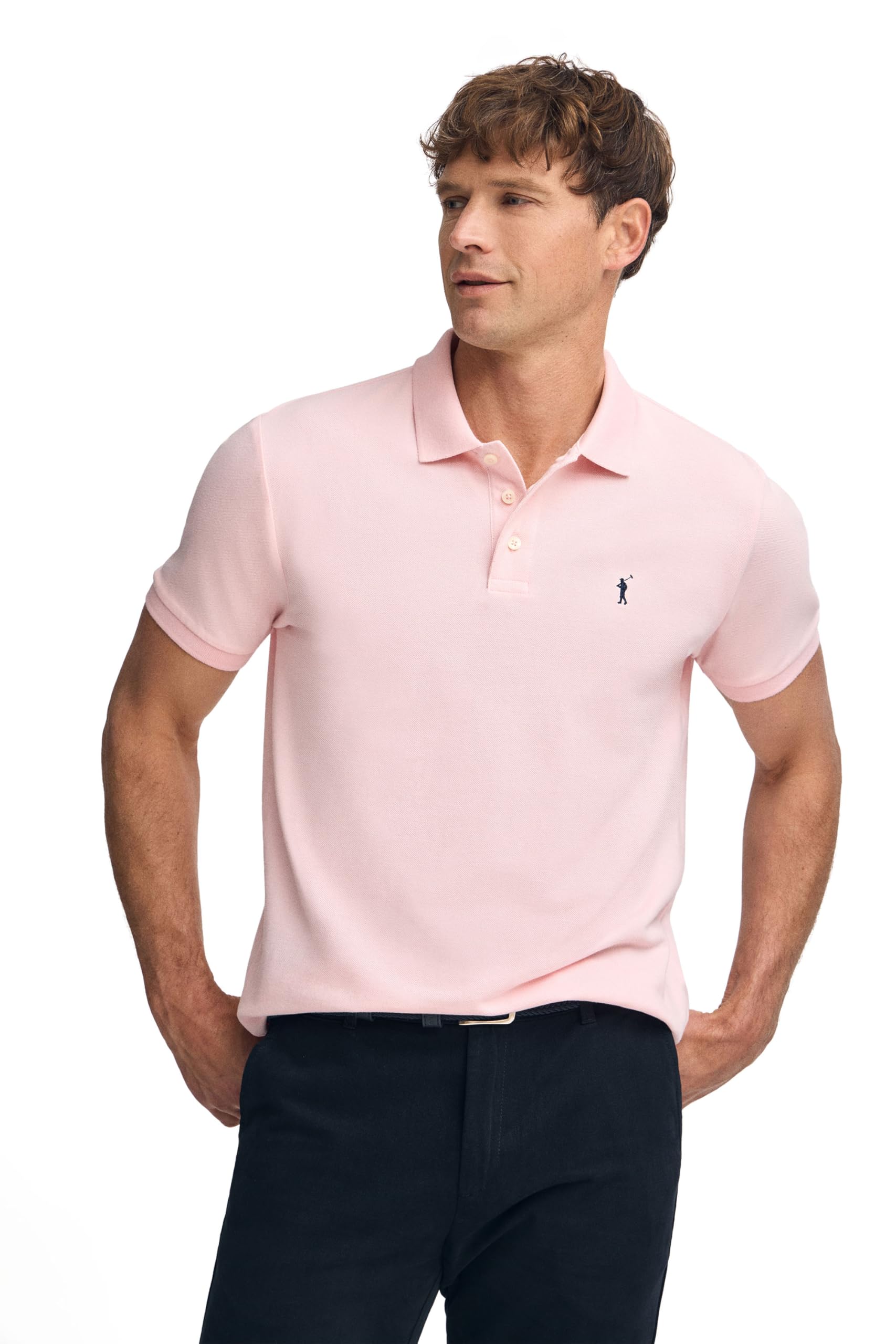 Polo Club Polo Kurzarm Herren-Poloshirt aus 100% Baumwolle mit gesticktem Logo XXL Rosa - Pink Angebot bei HelloDeals
