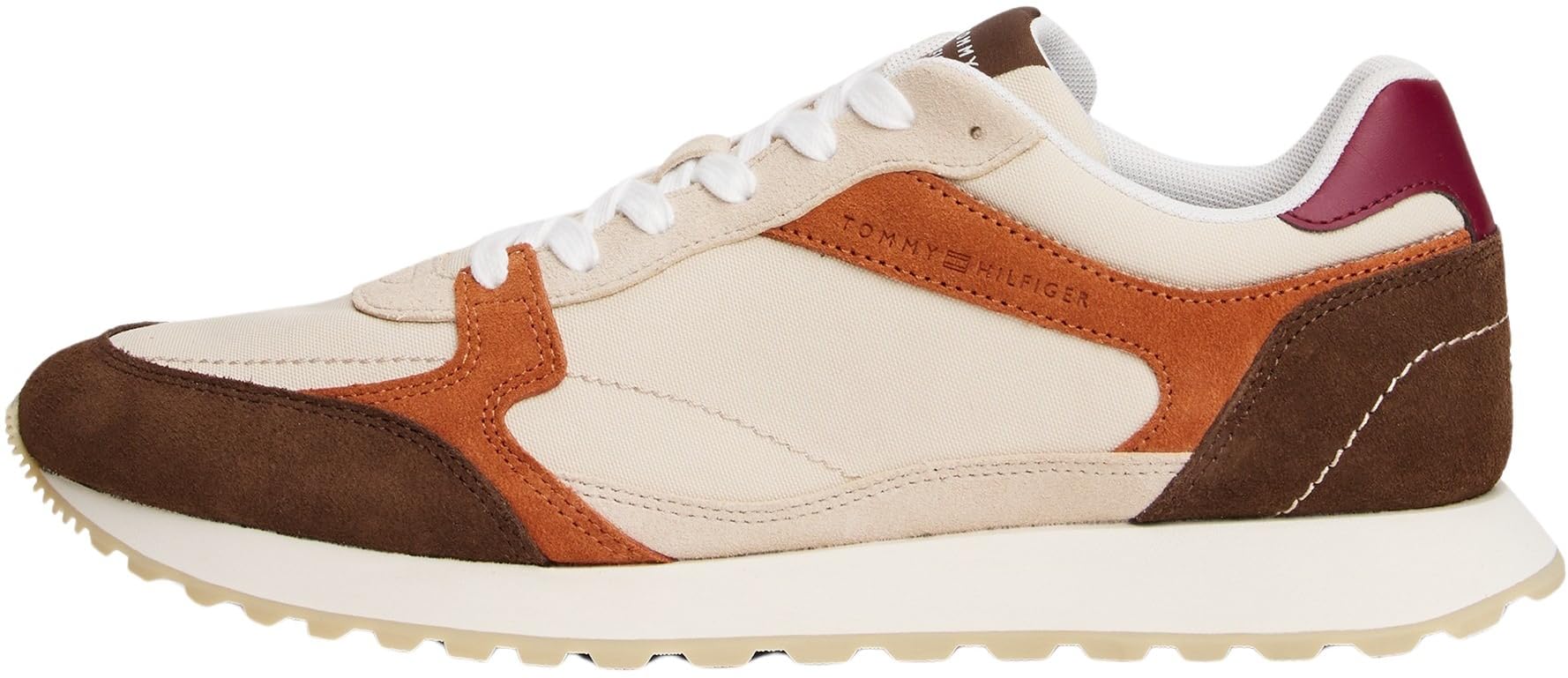 Tommy Hilfiger Herren Runner Sneaker New Runner Eva Mix aus Wildleder 45 EU White Classic Beige Legacy Brown Angebot bei HelloDeals