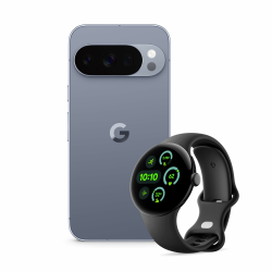 Google Pixel 10 Pro – Android-Smartphone ohne SIM-Lock, mit Gemini, mehr als 24 Stunden Akkulaufzeit – Moonstone, 256GB + Pixel Watch 3 (45 mm) – Gehäuse in Matte Black – Armband in Obsidian – WLAN mit Watch 3 Moonstone 256 GB Angebot bei HelloDeals
