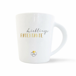 mintkind® Kaffeebecher Lieblings Patentante | Geschenk-Idee für die Taufpatin | Porzellan-Tasse als Geschenk vom Patenkind für die beste Patentante zum Geburtstag Angebot bei HelloDeals