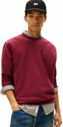 Tommy Jeans Herren Sweatshirt Regular Fit Flag Fleece Rundhalsausschnitt XS Red (Red Wine) Angebot bei HelloDeals