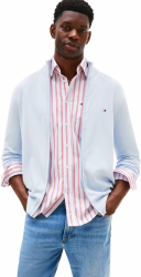 Tommy Hilfiger Herren Pullover mit Reißverschluss Essential Cotton Zip Thru Stehkragen XS Blue (Breezy Blue) Angebot bei HelloDeals