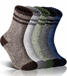 5 Paar Thermosocken Herren,Dicke Wintersocken Warme Socken,Wollsocken Thermo Socken Männer, Atmungsaktiv Warm Merino Winter für Outdoor Wandersocken Lauf Skisocken 47-50 Zweifarbig-5 Paar Angebot bei HelloDeals