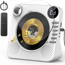 Greadio CD Player Tragbar mit Bluetooth 5.1, Kinder CD Spieler mit Lautsprecher, Fernbedienung, HiFi-Sound, Staubschutz, AUX/USB-Wiedergabe, Tragbarer cd Player für Zuhause (Weiß) Angebot bei HelloDeals