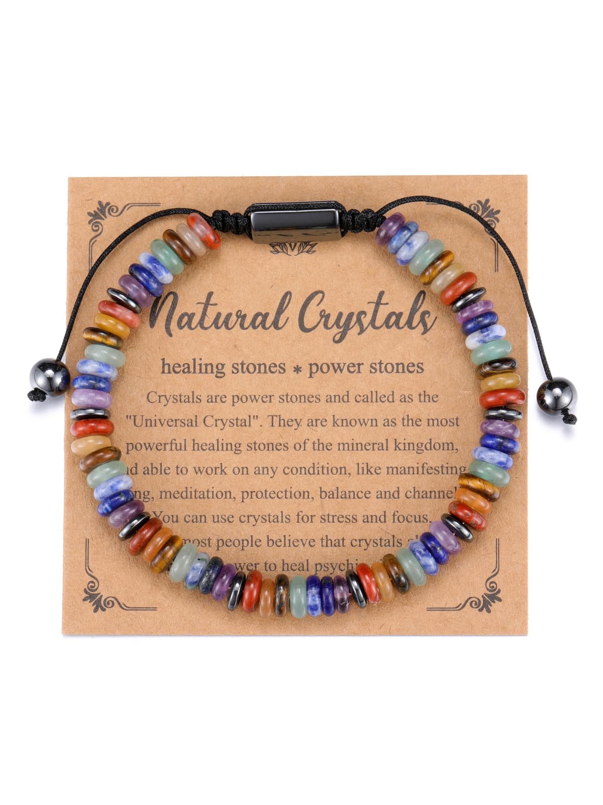 Chakra Armband Echte Steine Heilsteine Armbänder für Herren Damen Perlenarmband Bunte Kristall Edelstein Glücksarmband Healing Reiki Energietherapie Schmuck Unisex Angebot bei HelloDeals