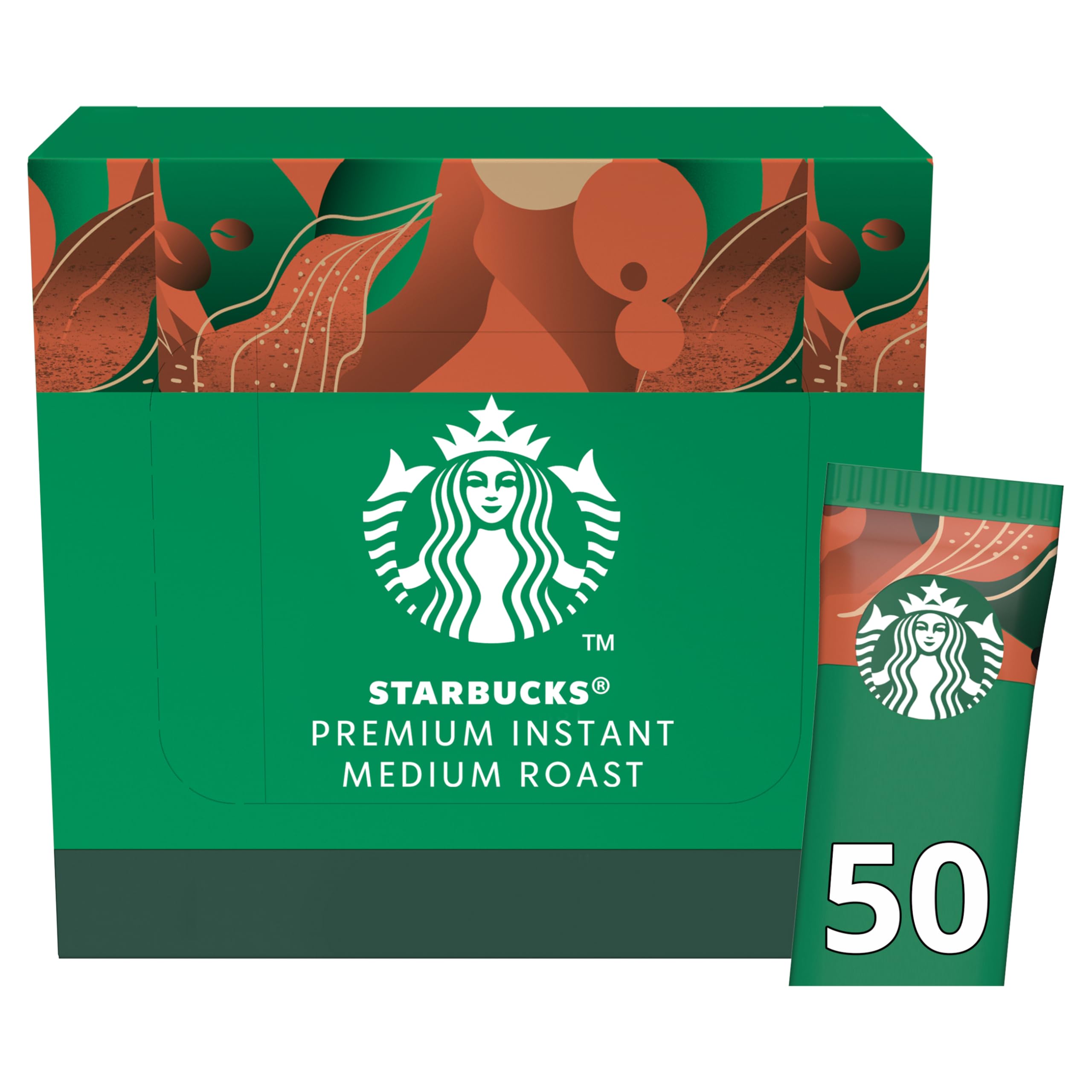 STARBUCKS Medium Roast Premium Löslicher Kaffee, mit weichen und ausgewogenen Noten, 100% Arabica-Kaffee, 1er Pack (50 Sticks x 2,3g) Premium Instant Medium Roast Angebot bei HelloDeals
