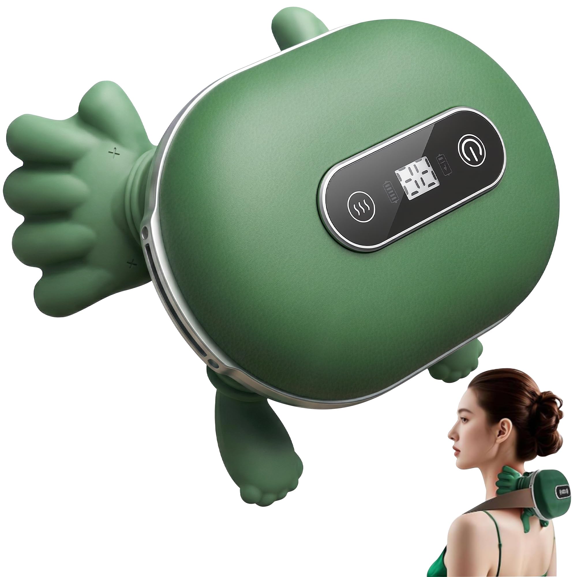 Massagegerät, 4D Nackenmassagegerät, Touchscreen-Tasten, mit 3 Massageprogrammen und 2 Heizstufen, Entspannt die Muskeln und lindert Müdigkeit, Das Perfekte Geschenk für Familie und Freunde. Angebot bei HelloDeals