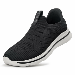 Sneaker Herren Hands-Free Turnschuhe Leichtgewichtige Atmungsaktive Slip on Sneaker Herren Bequeme Mesh Freizeitschuhe schnürsenkel ohne binden Sportschuhe Schwarzweiß 45 EU Angebot bei HelloDeals