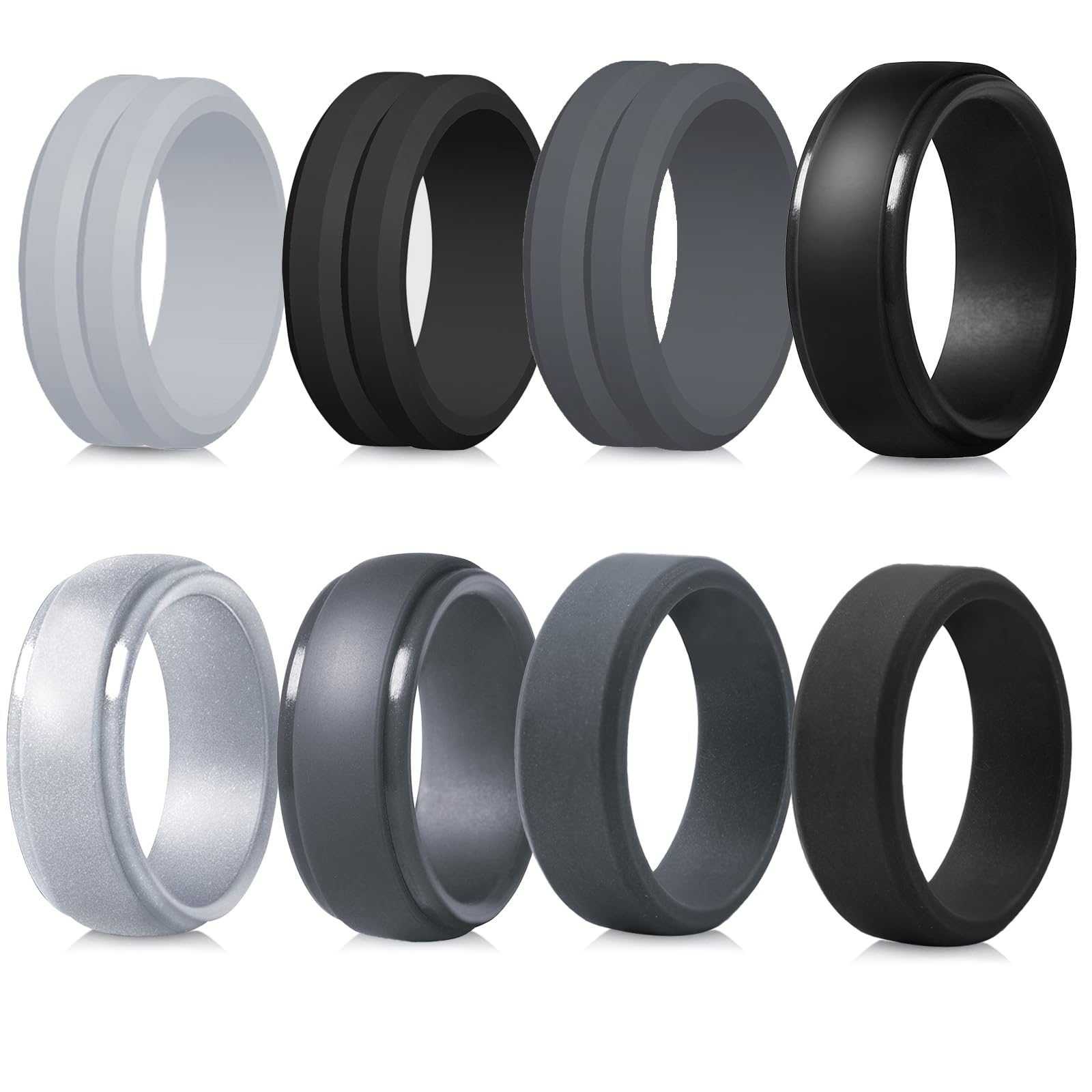 8 Stück Herren Silikon Ehering Silicone Ehering für Männe Silikon Hochzeit Bands Schmuck Fingerringe für Sport und Outdoor Geschenk Für Männer mit Einem Fitness Accessories Mehrfarbig B 65 Angebot bei HelloDeals