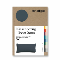 schlafgut Woven Satin Kissenbezug 40 x 80 cm Grey Deep Uni in Premium Hotelqualität, Kopfkissenbezug einzeln mit 100% weicher Baumwolle Grey Deep 40x80 Angebot bei HelloDeals