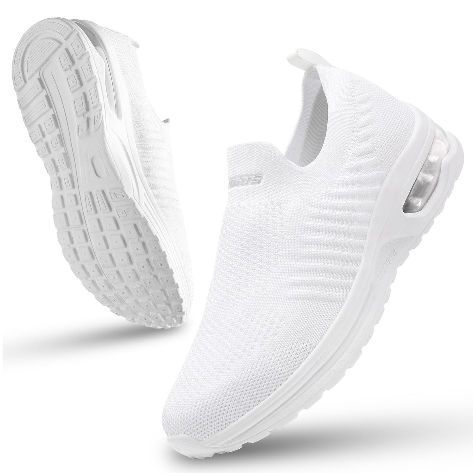 Littleplum Damen Slip On Sneakers Leicht Turnschuhe Bequem Atmungsaktiv Mesh Sneakers Damen Sportschuhe 38 EU B Weiß Angebot bei HelloDeals