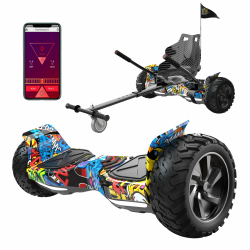 RCB Hoverboards SUV mit Sitz Hoverboards Off-Road, App-fähige Bluetooth Hoverboards, 8,5 '' Hummer + Hoverkart Go Kart für Self Balancing hoverboards, Geschenk für Kinder Hip Hop+Schwarz Angebot bei HelloDeals