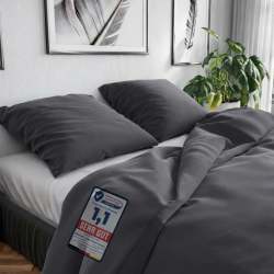 Wolkenfeld Bettwäsche 200x220 Baumwolle – Set mit 2X Kissenbezug 80x80 – Atmungsaktiv, Hautfreundlich & Pflegeleicht – Ganzjahres-Bettwäsche mit Reißverschluss, Oeko-TEX – Grau Anthrazit Anthrazit 200 x 220 cm Angebot bei HelloDeals