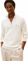 Tommy Hilfiger Herren Pullover mit Reißverschluss Essential Cotton Mock Halbzip XS Yellow (Ivory Petal) Angebot bei HelloDeals