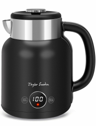 Taylor Swoden Asher - Wasserkocher Edelstahl mit Temperatureinstellung, 2200 W, 1,7 L, LED-Anzeige, 1 Stunde Warmhalten, Automatische Abschaltung, Energiesparend Schwarz Angebot bei HelloDeals